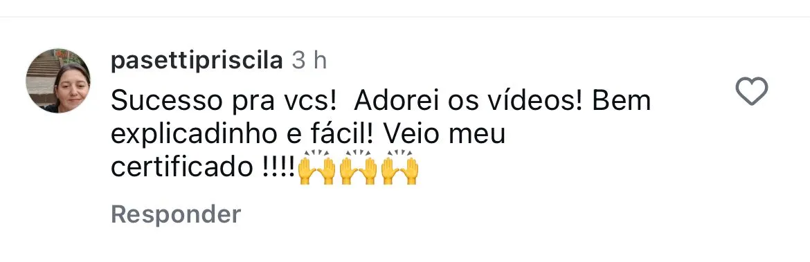 Depoimento de aluno do curso de Assados