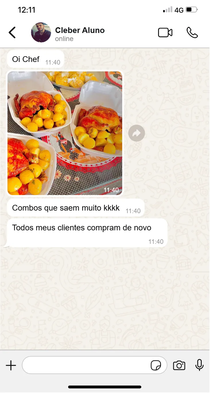 Depoimento de aluno do curso de Assados