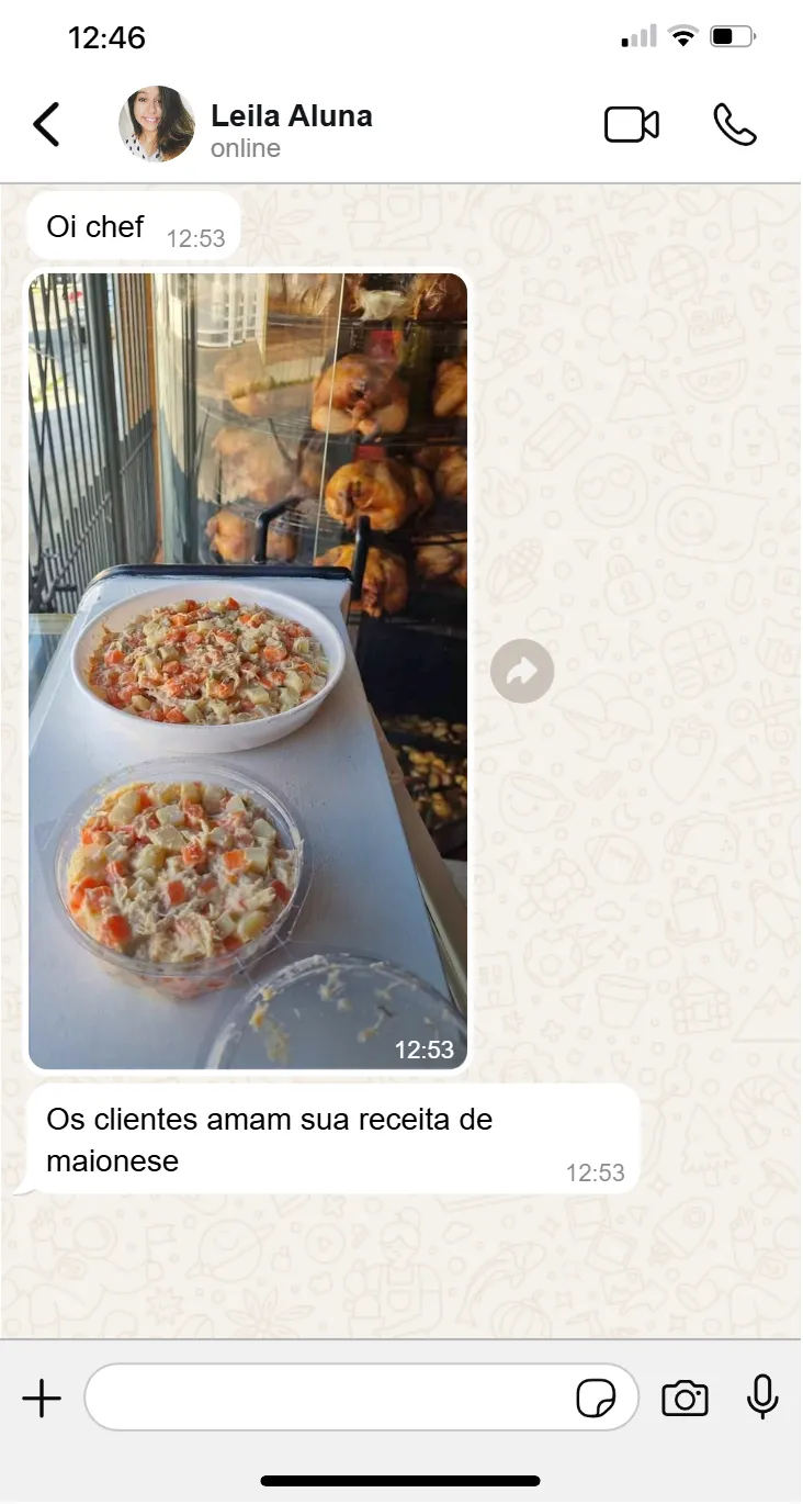 Depoimento de aluno do curso de Assados
